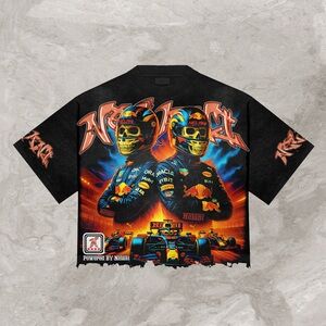 No Brand Black Graphic Tee - Short Sleeve